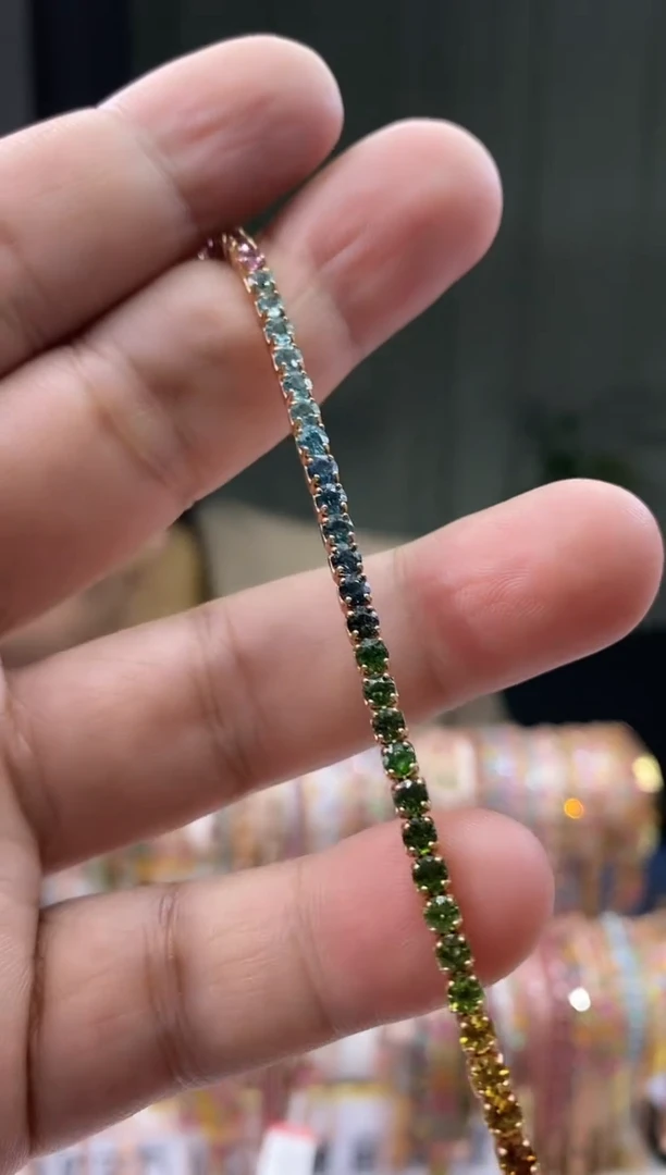 【闪购商品】碧玺手链银S925镶嵌354354354354354