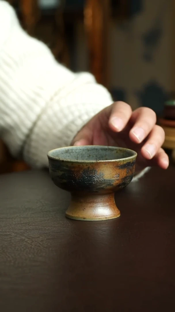 茶杯紫砂39号 李建军老师柴烧山水杯 宜兴紫砂原矿作品