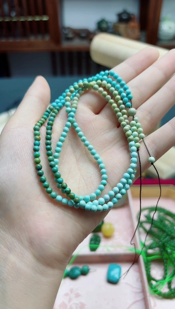 绿松石未镶嵌长串松石三彩长串*1 GW