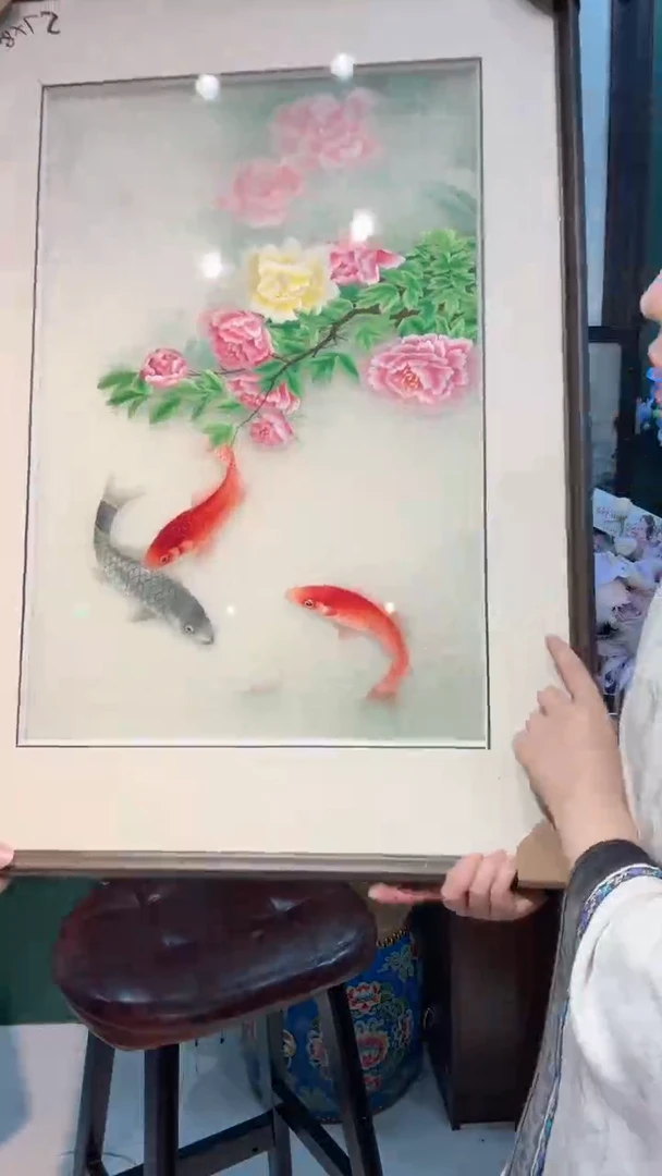 横款非遗苏绣手工刺绣装饰画