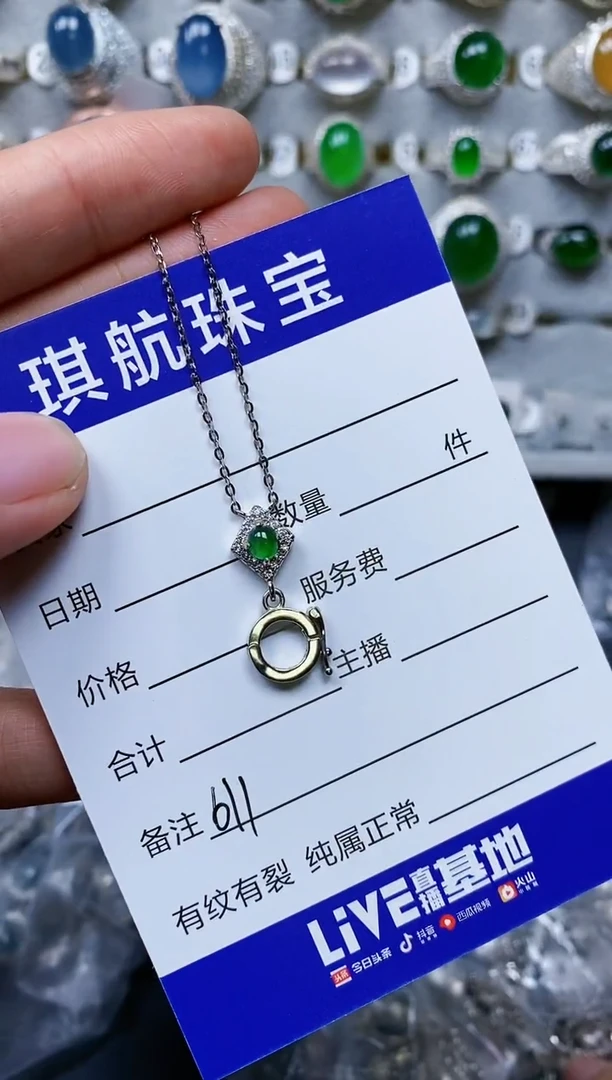 【闪购商品】翡翠颈饰银S925镶嵌0611