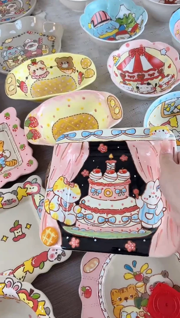 摆件陶-****-景德镇陶瓷手绘微瑕