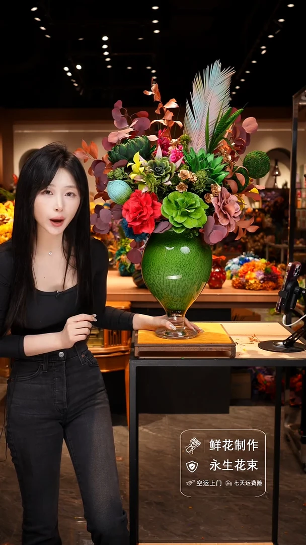 手工艺品琉璃手工花器花束空运包邮送货上门-以图片为准