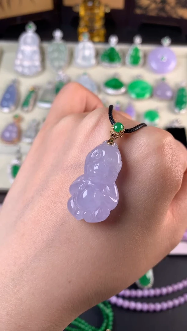 吊坠(不含链)18K金镶嵌翡翠吊坠