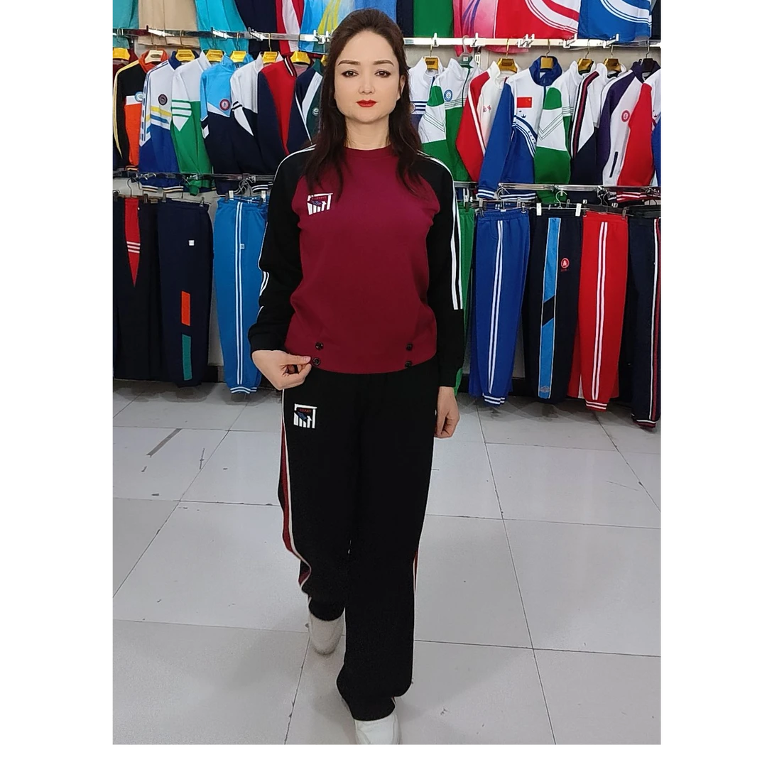 休闲时尚套装女2025年新款洋气圆领长袖百搭减龄两件套