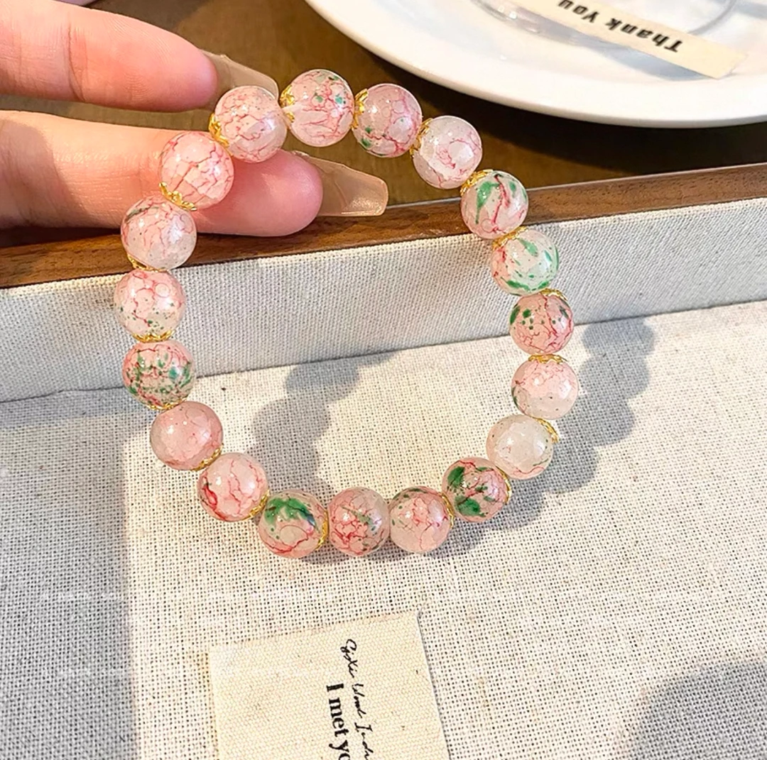 樱花渐变冰裂手串  LQ801