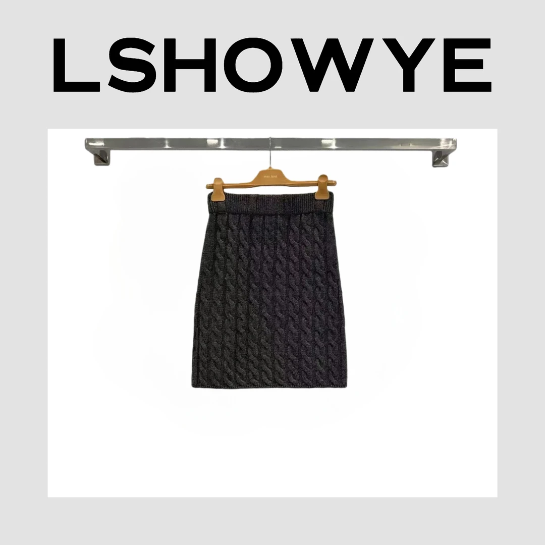 LSHOWYE｜麻花羊毛半裙m7851