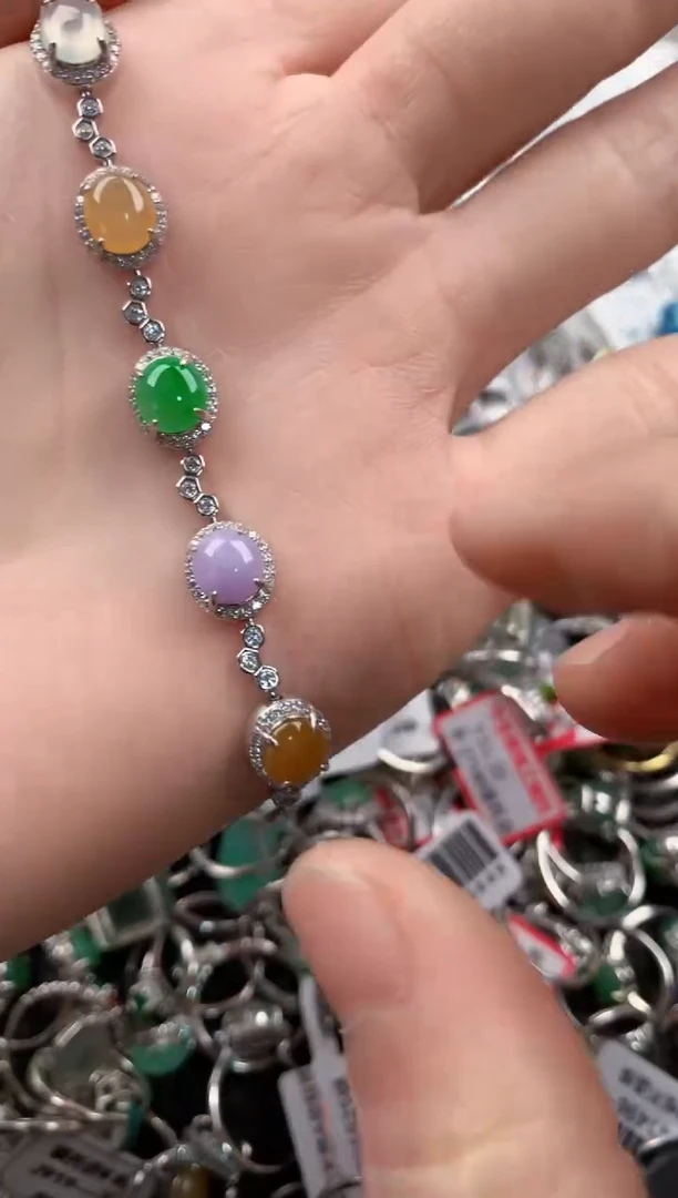 银S925镶嵌戒指翡翠   2                         5