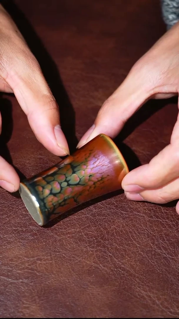 茶盏建窑建盏花雕一口杯08