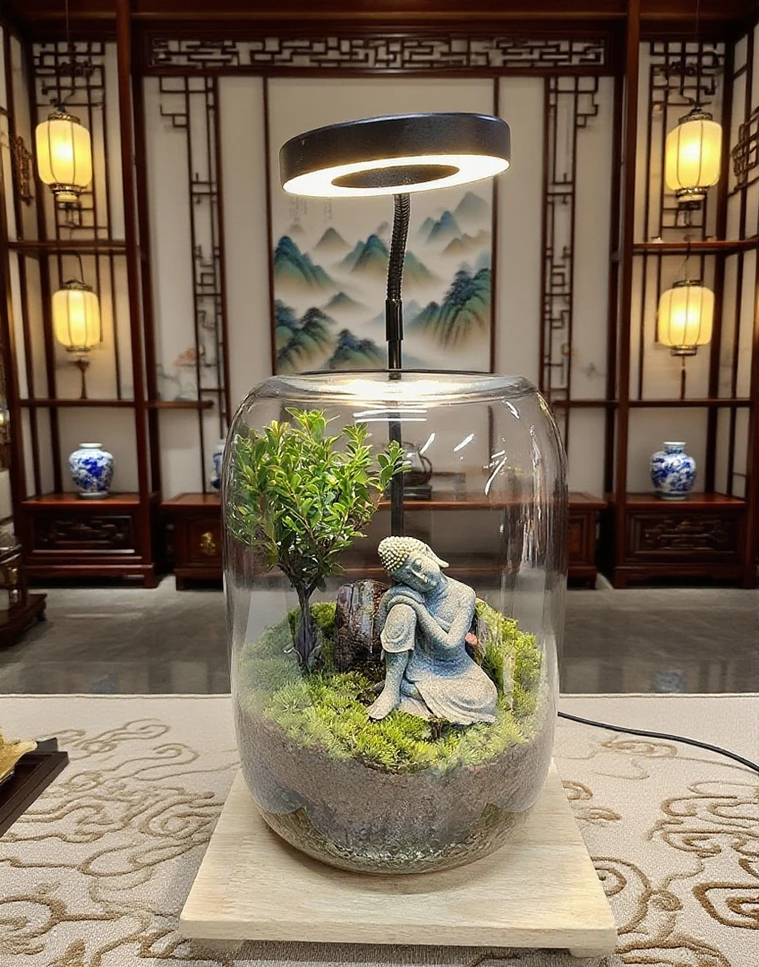 佛系禅意境苔藓植物微景观送朋友小叶赤楠客厅装饰懒人好养