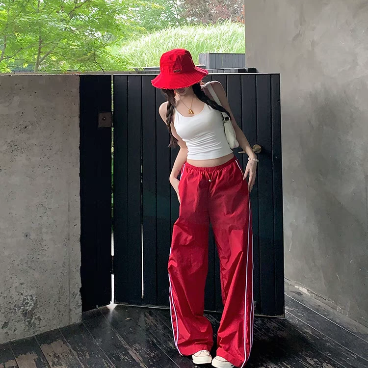 带胸垫性感辣妹吊带背心女夏季修身显瘦外穿打底上衣美式工装裤