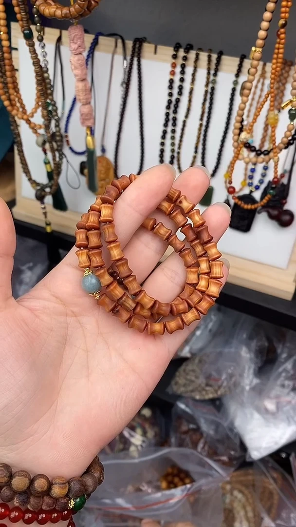 未镶嵌柏木（崖柏）手串崖柏竹节项链