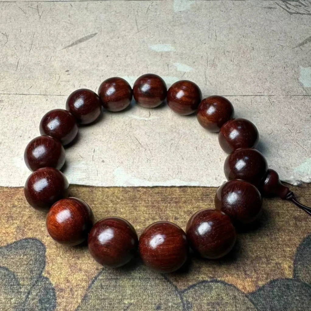 天然小叶紫檀素圈手串