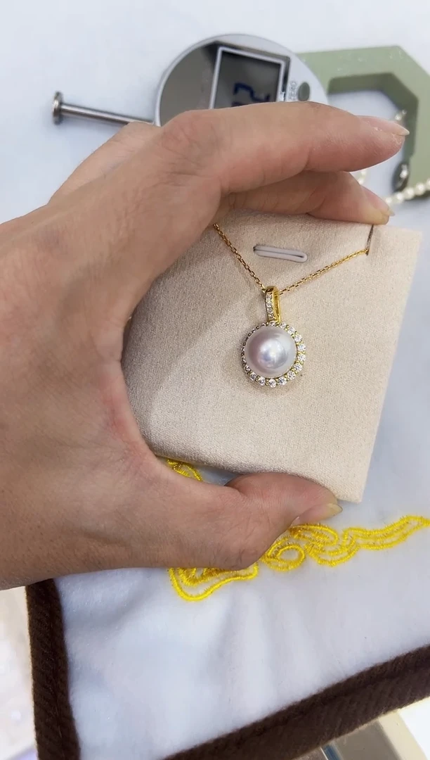 【闪购商品】淡水珍珠吊坠(赠链)银S925镶嵌12mm