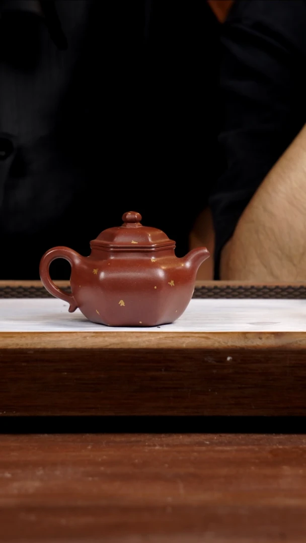 茶壶紫砂四号井底槽青六方莲子130CC