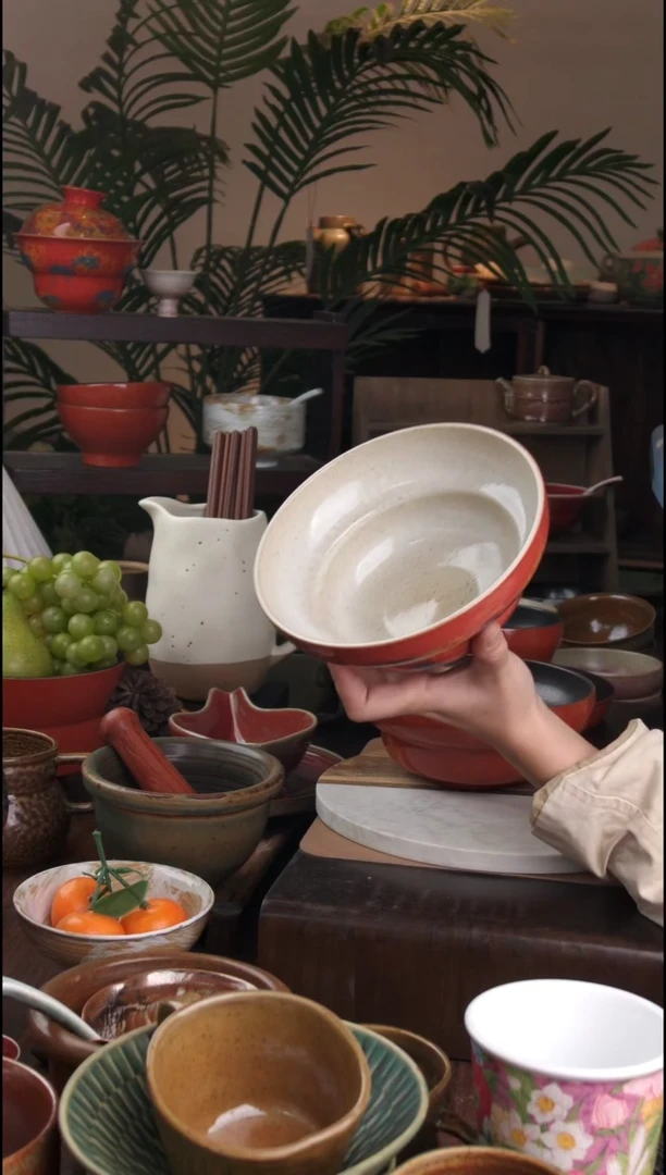 碗微瑕景德镇手工高温餐具敦煌面碗