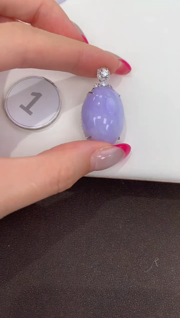 颈饰18K金镶嵌翡翠天然缅甸a货翡翠(多样性发其一)