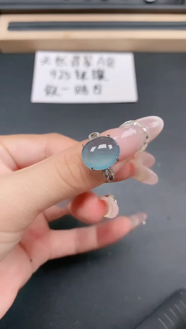 银S925镶嵌戒指翡翠111