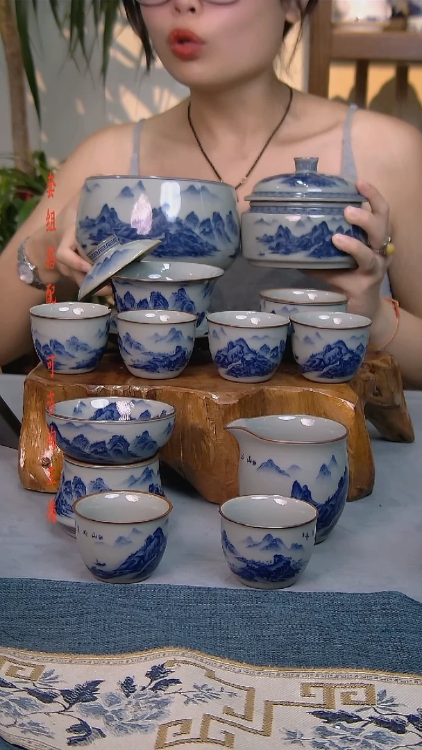 简装家用款12件套 老陶泥开片纹陶瓷茶具