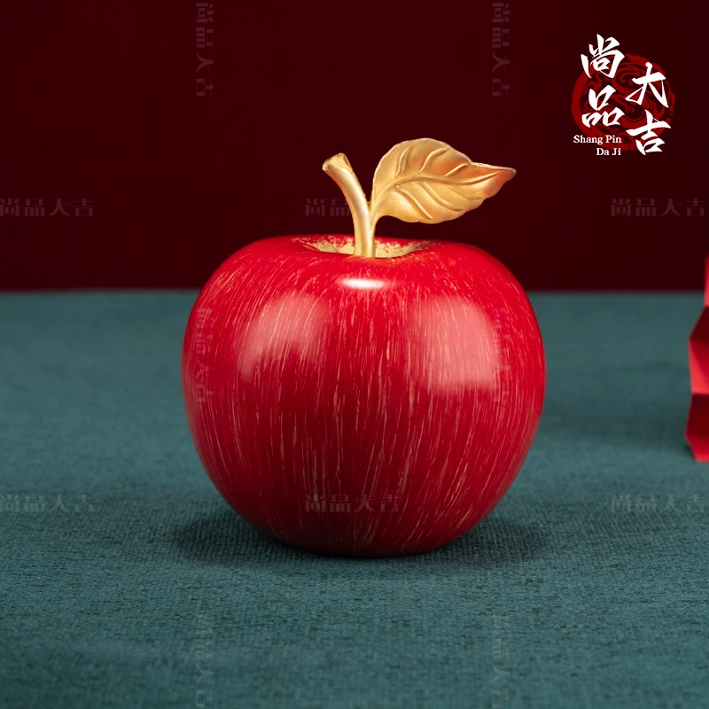 『苹果』创意礼品网红铜摆件装饰工艺品桌面纯铜铜彩绘