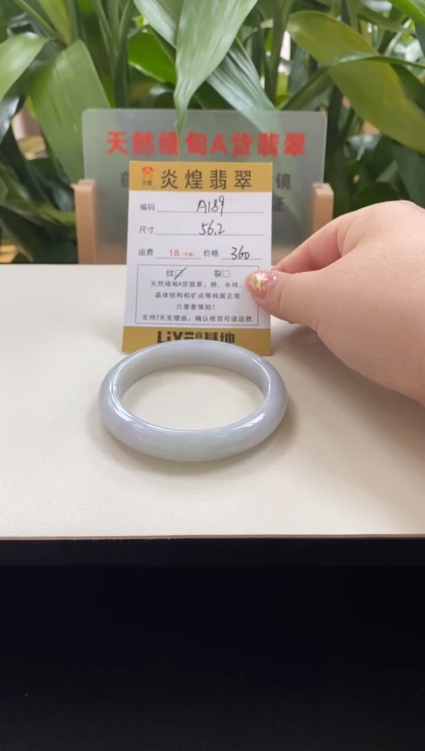 未镶嵌手镯翡翠56.6圈口编码a189