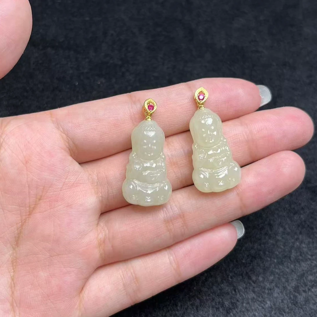 翡昱-SH20-19062-和田玉吊坠s925银扣/约26*14*7/-多样性发其一C