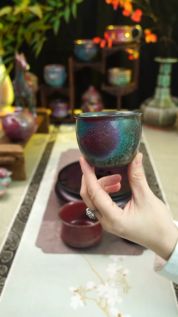 杯子钧瓷50号原矿高温钧瓷孤品收藏级