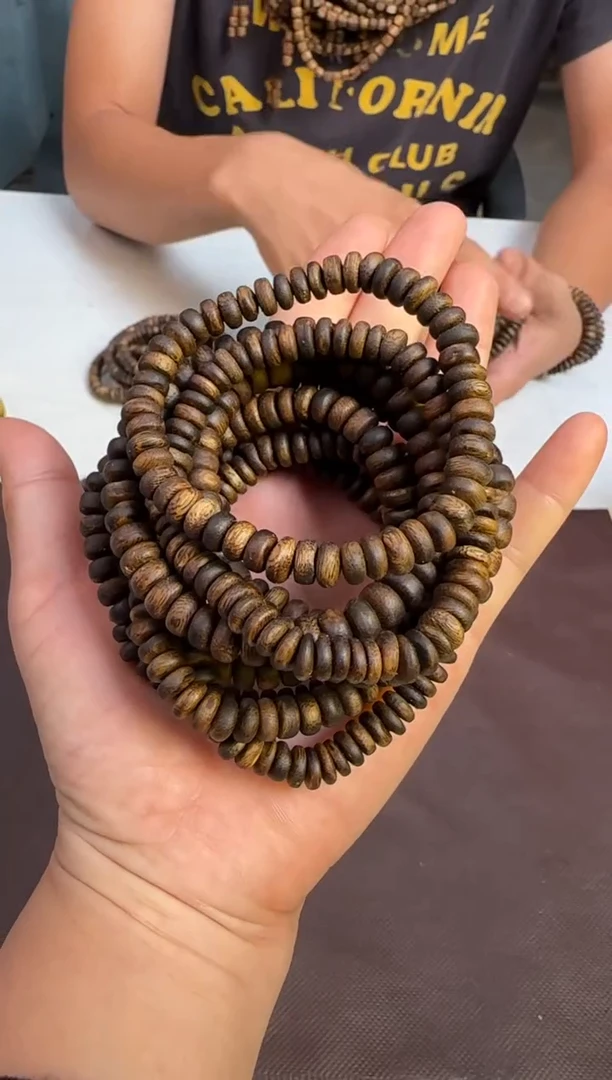 手串沉香99沉海南熟结绿棋沉香厚片珠单圈7mm多样性发1