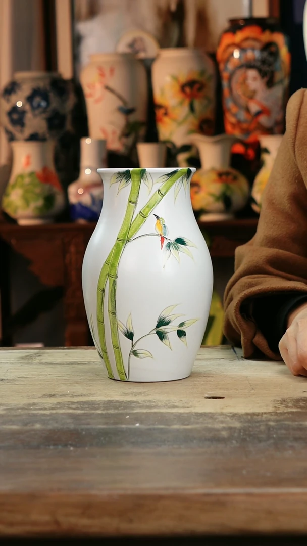 【闪购商品】瓷片景德镇纯手工釉下彩精品花瓶