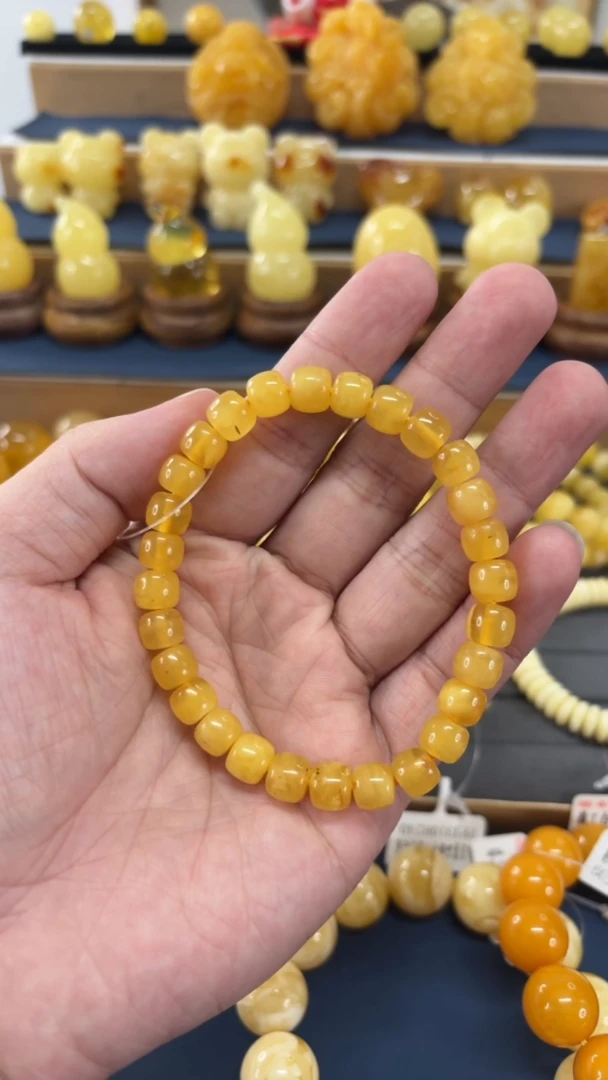 手串蜜蜡未镶嵌DY13俄料微瑕老型手串  9.42克  8+mm
