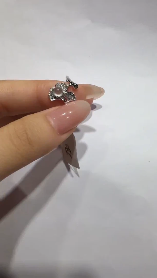 银S925镶嵌戒指翡翠925银镶翡翠戒指镶嵌5
