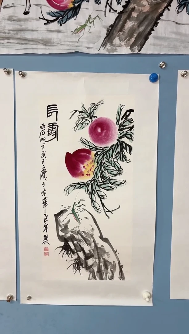 国画屏**翠武天庆【长寿】