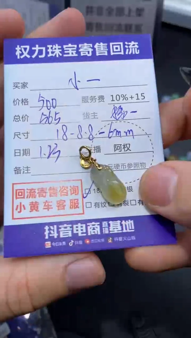 【闪购商品】翡翠颈饰18K金镶嵌寄售不退换