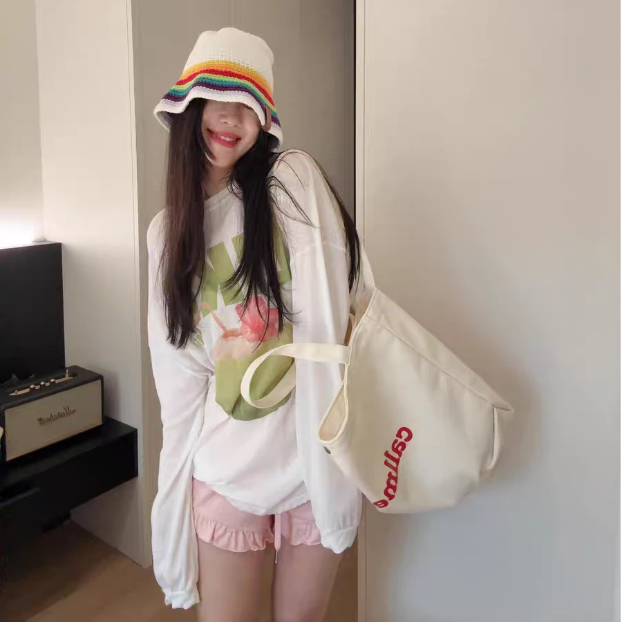 夏季新款莱赛尔天丝雪花棉防晒衣韩版卡通长袖圆领空调罩衣8781