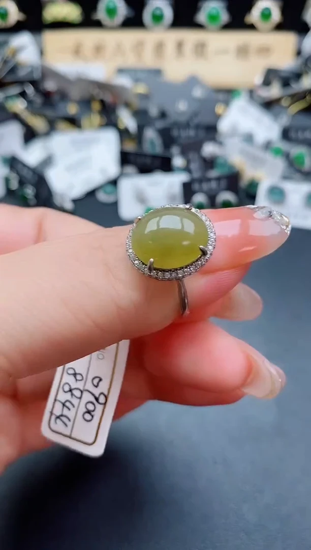 银S925镶嵌戒指翡翠508