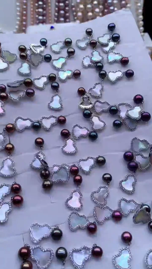 合金淡水珍珠耳饰多样性发其一，非无暇