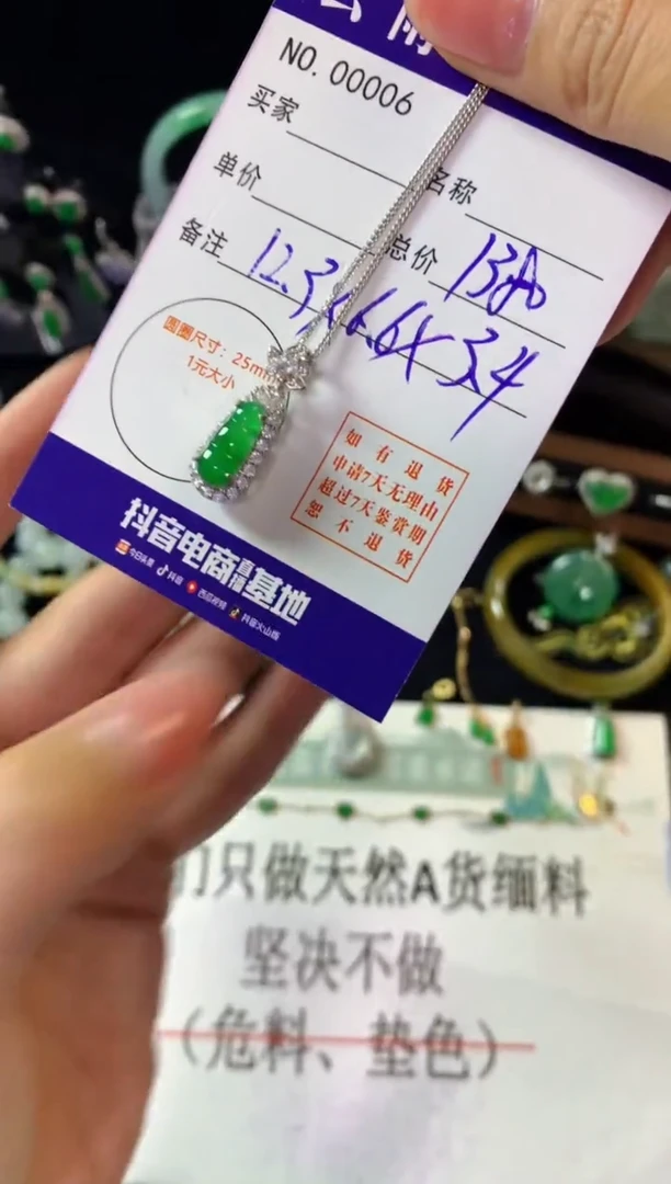 翡翠银S925镶嵌颈饰翡翠