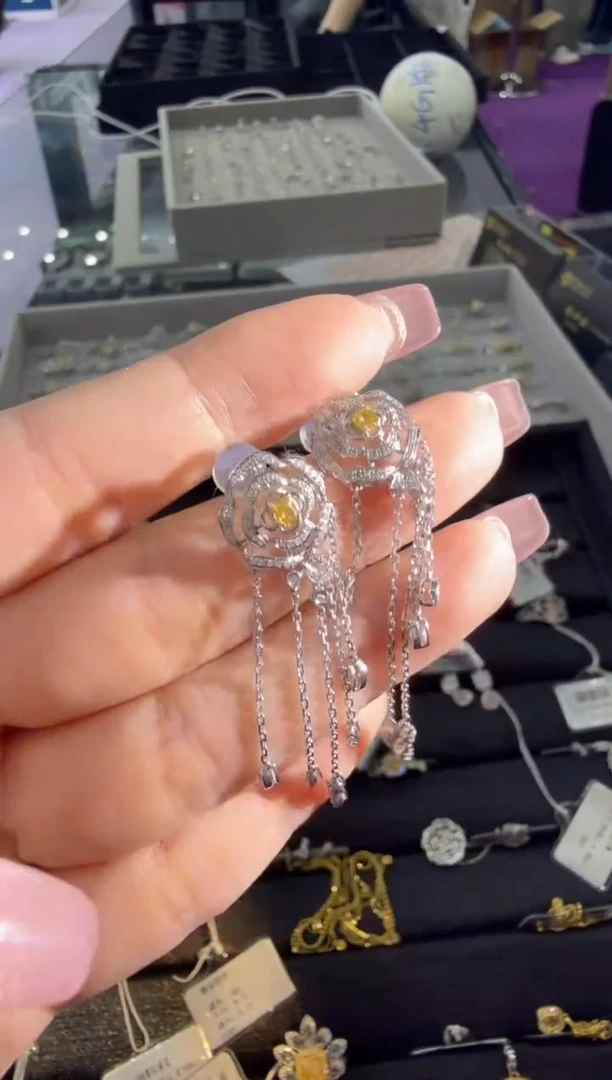 18K金镶嵌.钻石耳饰cy