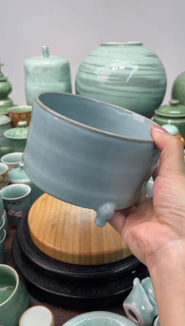 桂*苑纯手工 特价福利 微瑕 慧仙青瓷