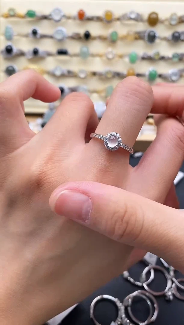 银S925镶嵌戒指翡翠1111111+2