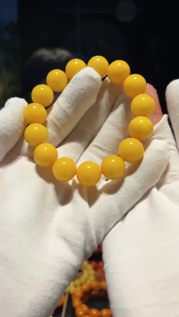 未镶嵌蜜蜡手串14+单圈