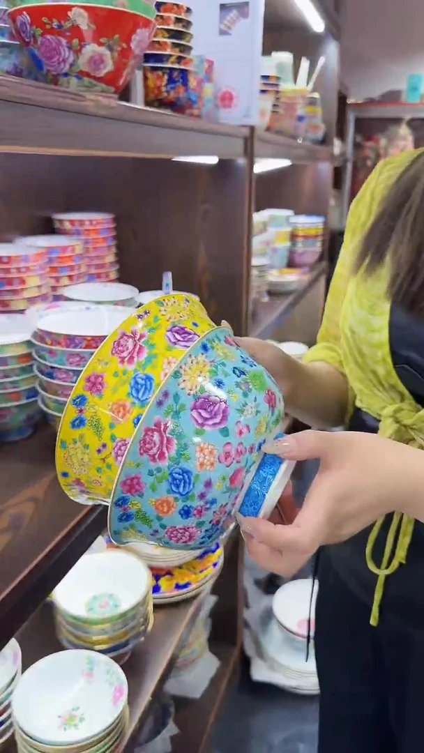 瓷片7英寸面碗2个景德镇陶瓷