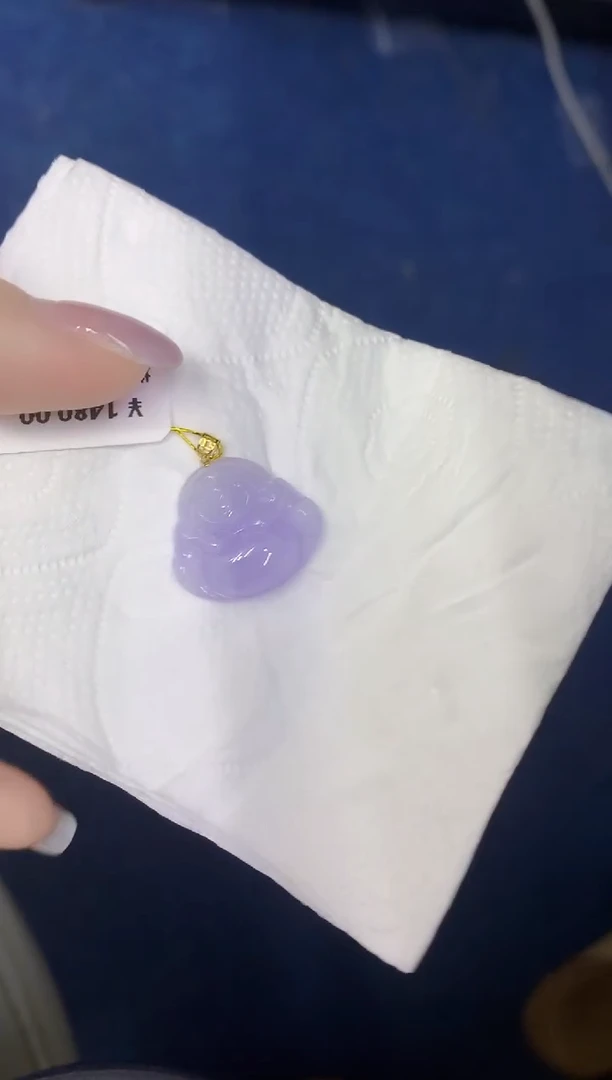 颈饰18K金镶嵌翡翠缅甸天然翡翠A货