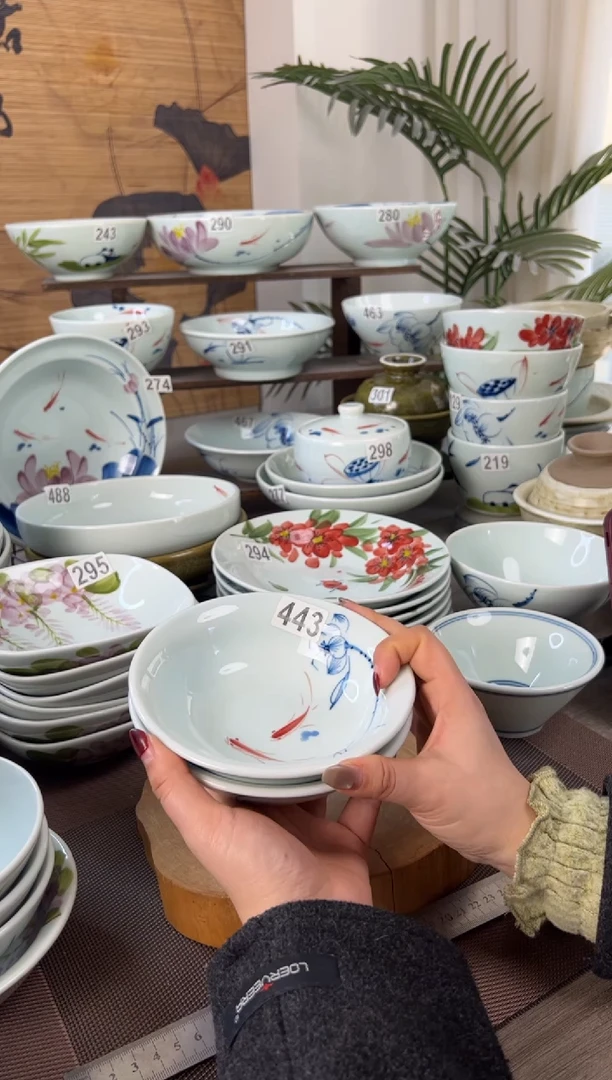 明舟微瑕画鱼6寸正德碗（单只装）