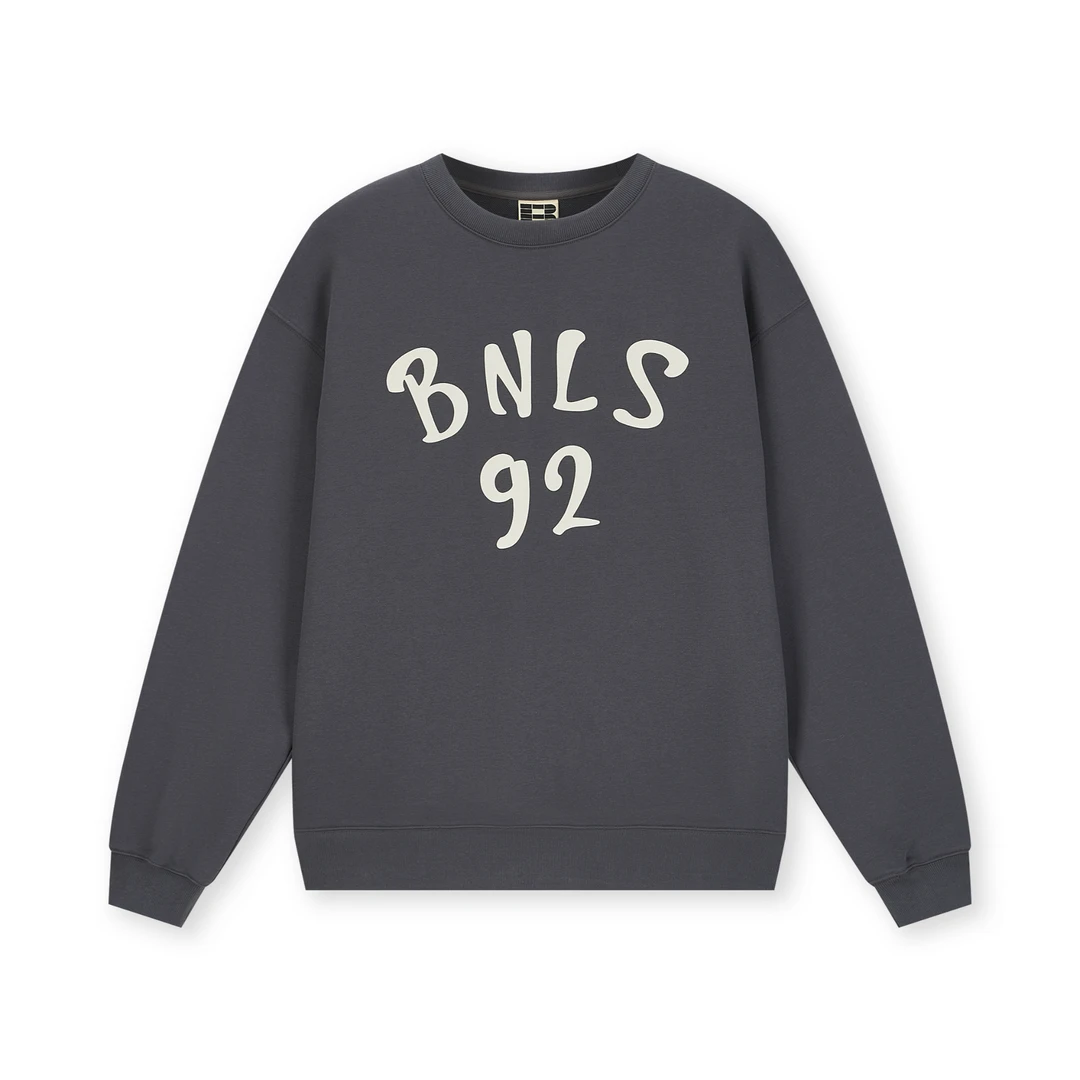 BONELESS字母擦绒发泡印花卫衣