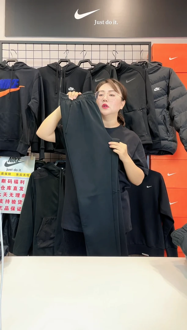 93254 黑色加绒直筒长裤XL码160斤-180斤