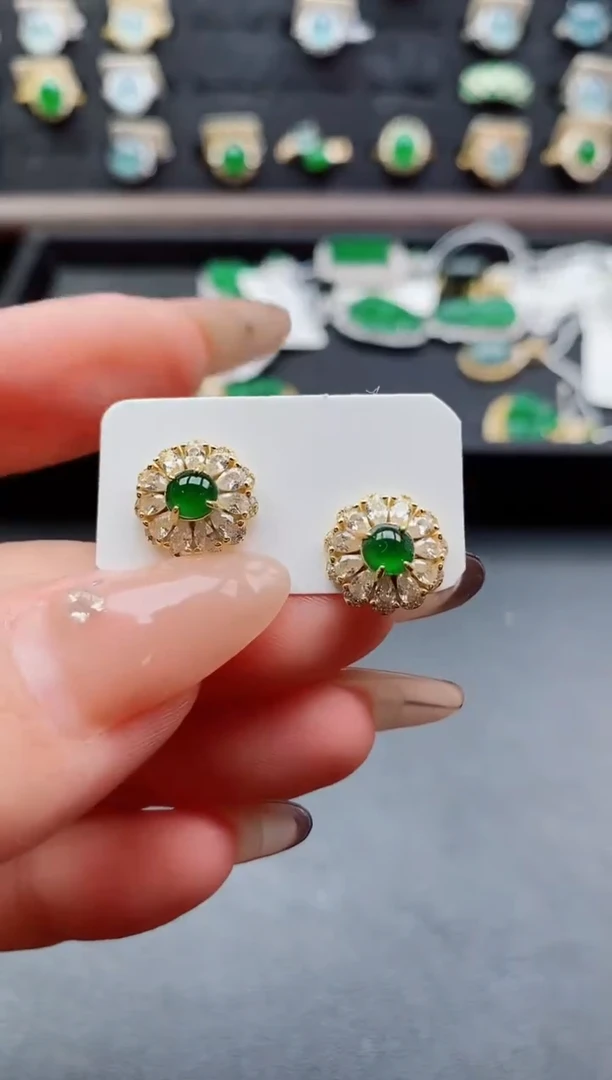 银S925镶嵌戒指翡翠1