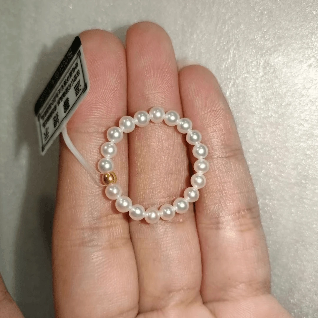 小米珠正圆弹力绳戒指时尚气质经典