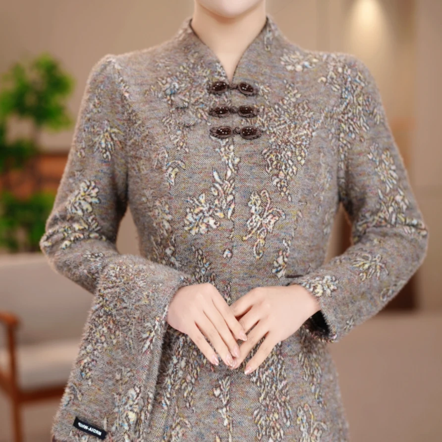 冬季新款中老年妈妈装女装2025新款连衣裙女102203