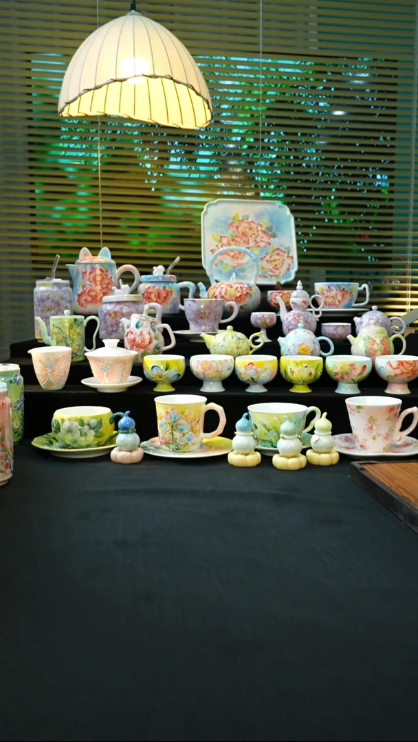 杯手绘心瓷陶瓷浮力